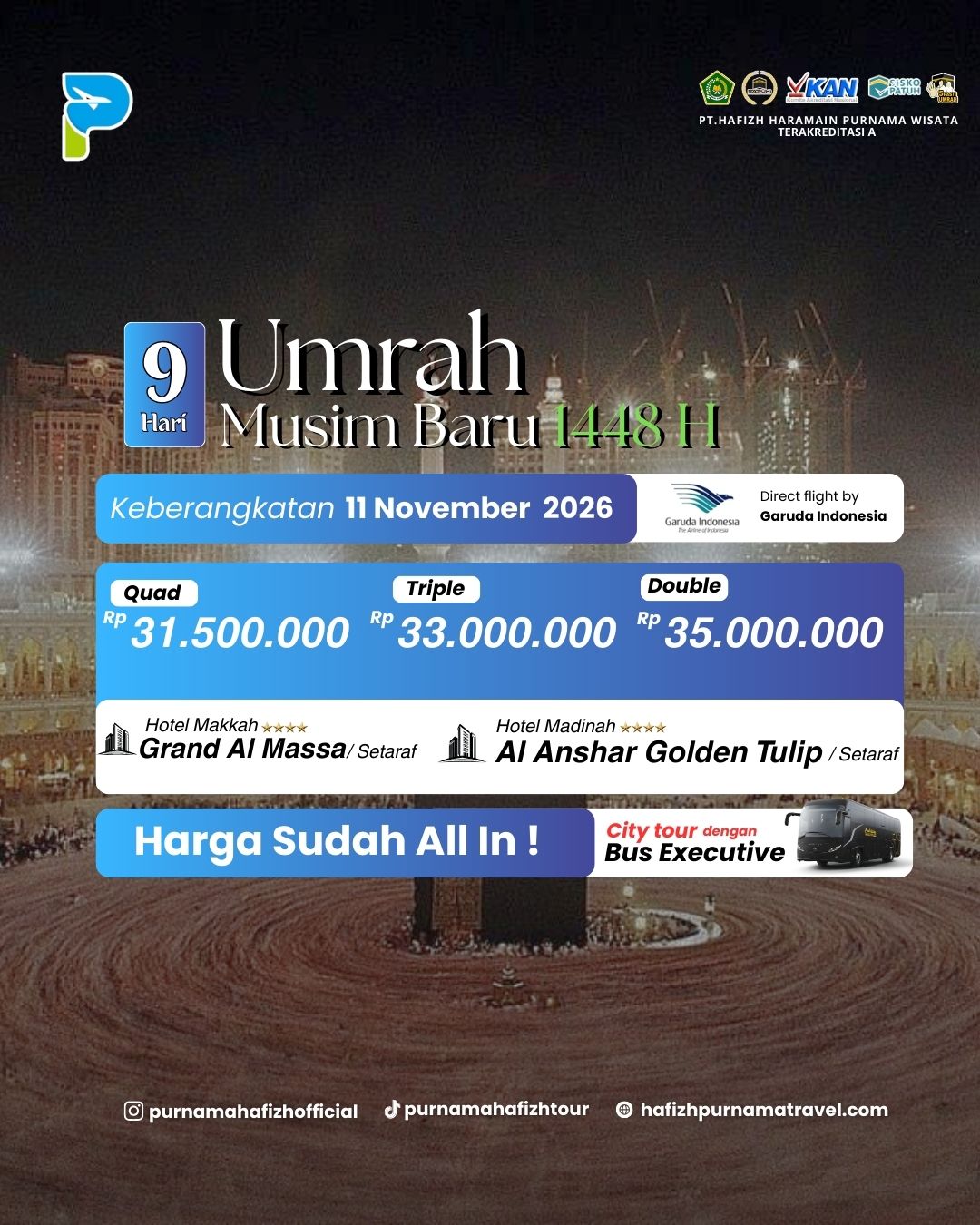 UMRAH REGULER 11 NOVEMBER 2026 