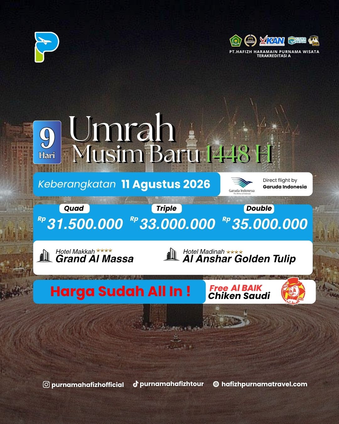 UMRAH REGULER 11 AGUSTUS 2026 