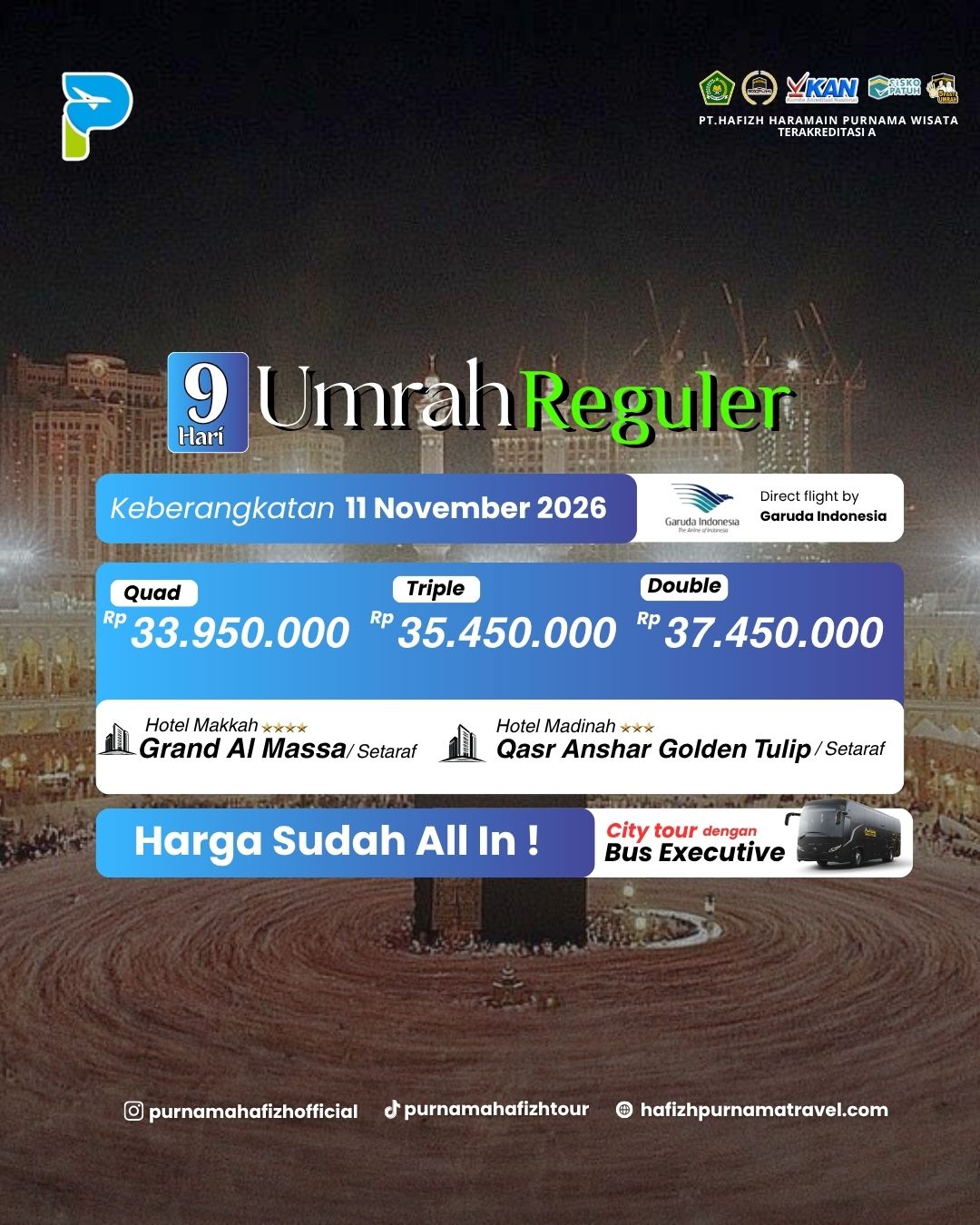 UMRAH REGULER 11 NOVEMBER 2026 