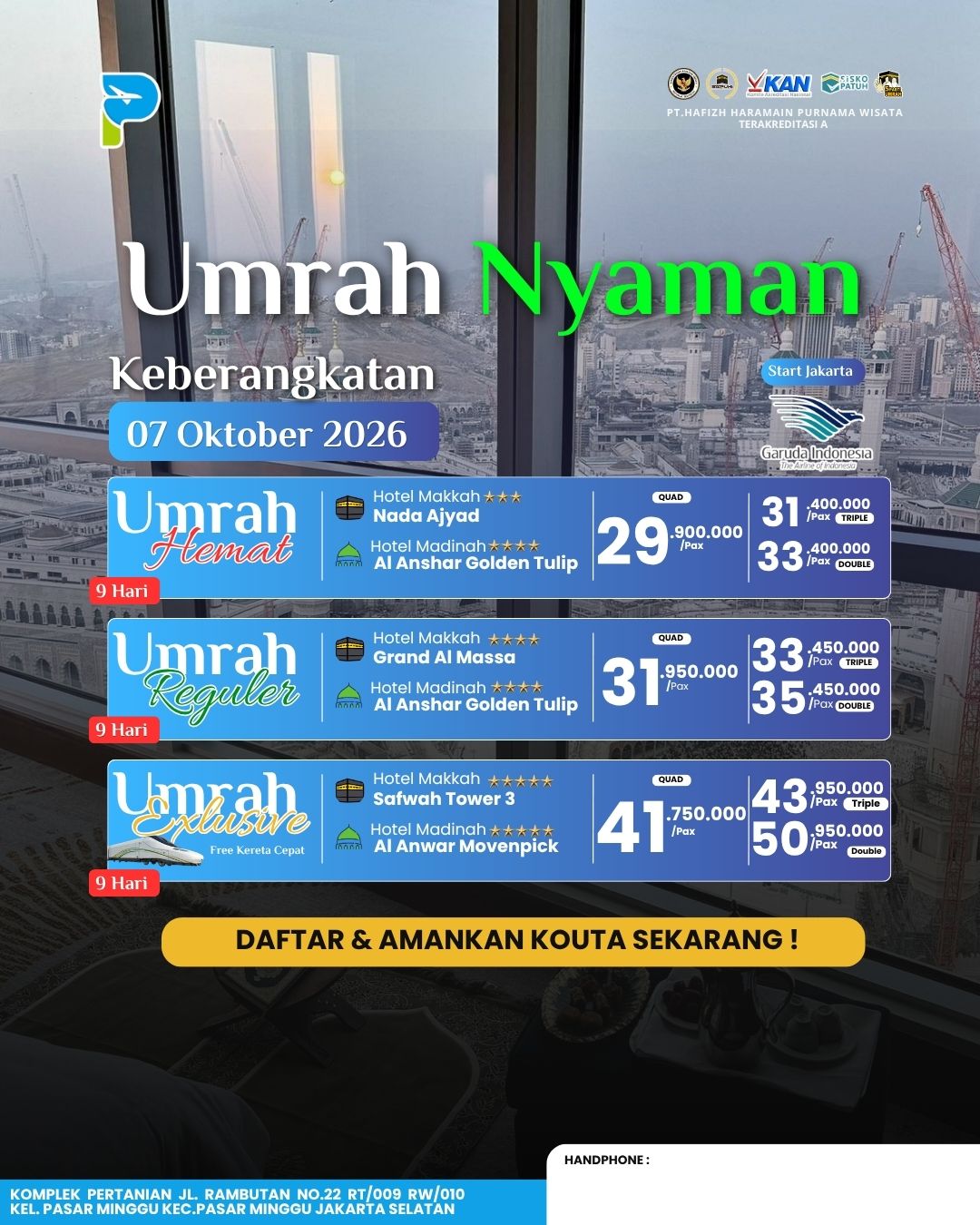 UMRAH NYAMAN  07 OKTOBER 2026